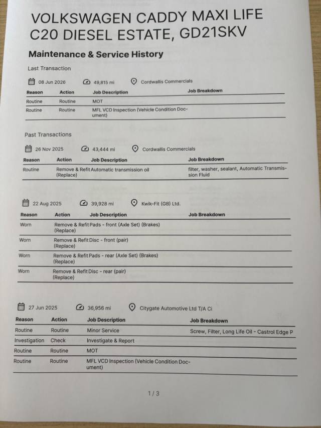 2021 Volkswagen Caddy Maxi Life 2.0 TDI 5dr DSG